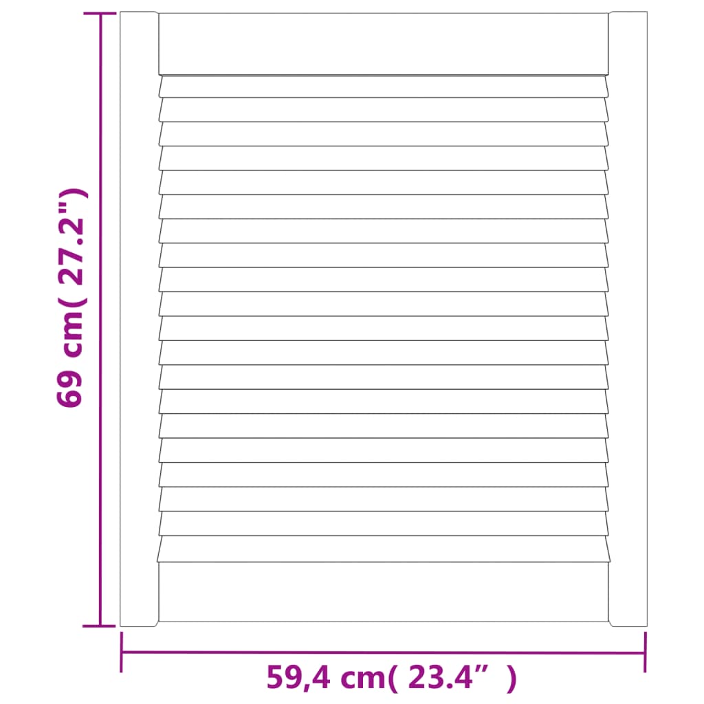 Kastdeuren met lamellen 2 st 69x59,4 cm massief grenenhout is nu te koop bij PeponiXL, paradijselijk wonen!