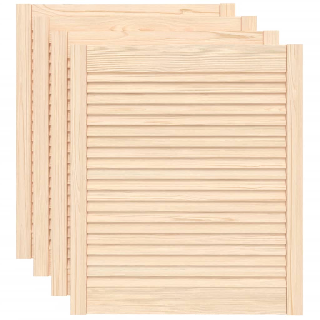 Kastdeuren met lamellen 4 st 69x59,4 cm massief grenenhout is nu te koop bij PeponiXL, paradijselijk wonen!