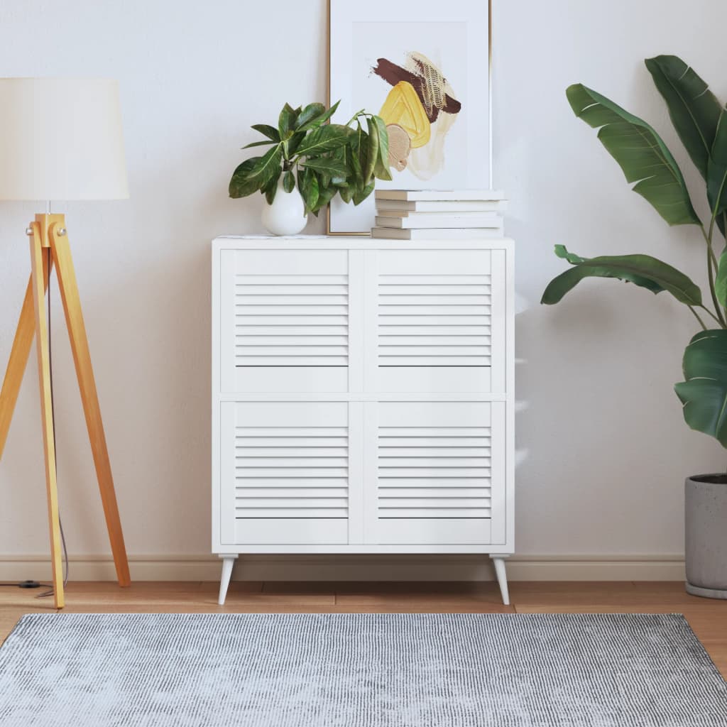 Kastdeuren met lamellen 4 st 39,5x39,4 cm grenenhout wit is nu te koop bij PeponiXL, paradijselijk wonen!
