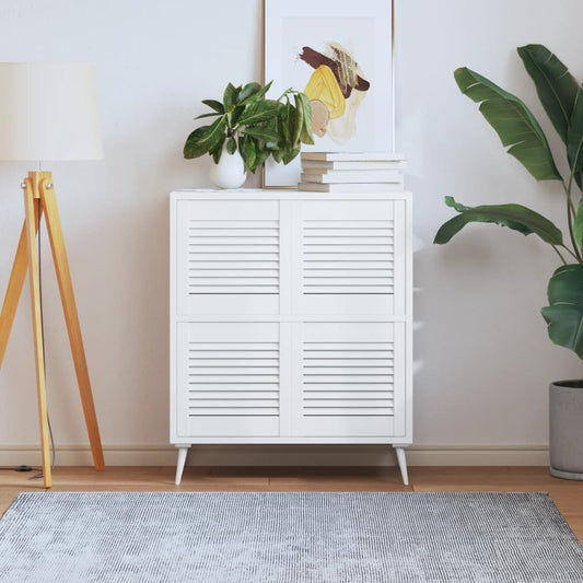 Kastdeuren met lamellen 4 st 39,5x39,4 cm grenenhout wit is nu te koop bij PeponiXL, paradijselijk wonen!