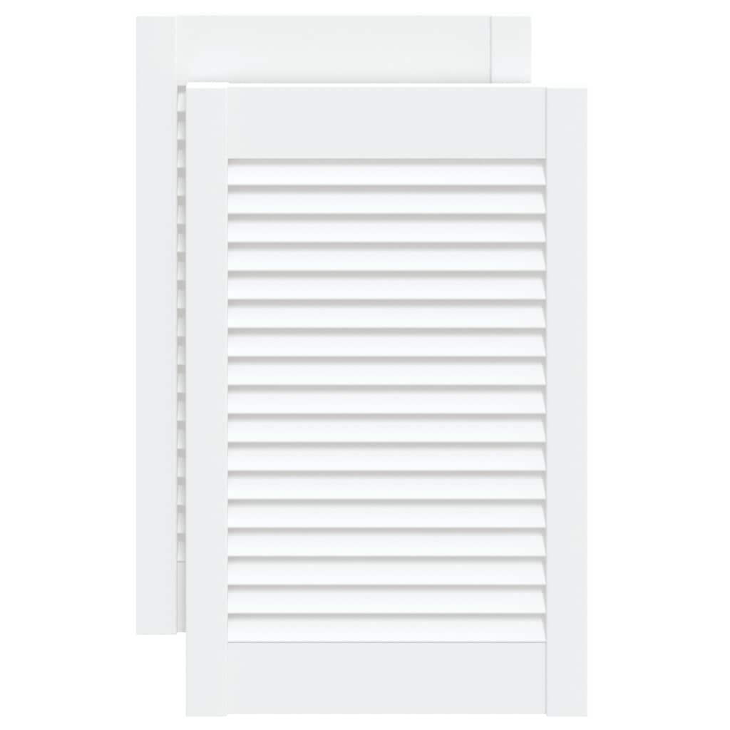 Kastdeuren met lamellen 2 st 61,5x39,4 cm grenenhout wit is nu te koop bij PeponiXL, paradijselijk wonen!
