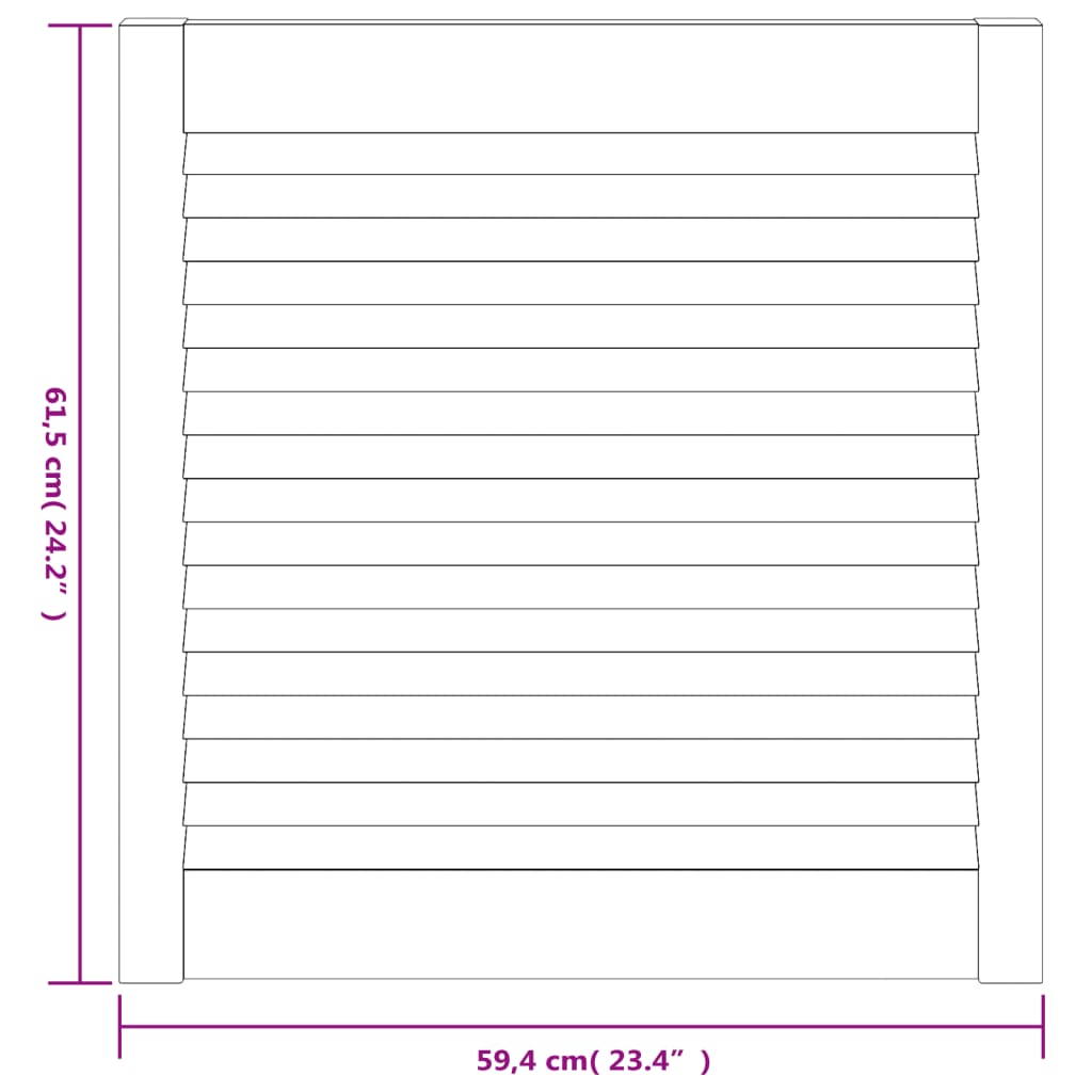 Kastdeuren met lamellen 4 st 61,5x59,4 cm grenenhout wit is nu te koop bij PeponiXL, paradijselijk wonen!