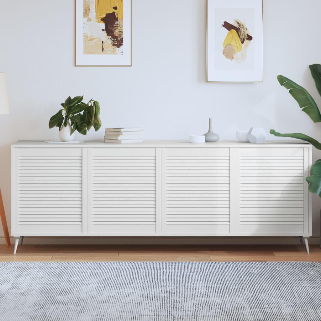 Kastdeuren met lamellen 4 st 69x59,4 cm massief grenenhout wit is nu te koop bij PeponiXL, paradijselijk wonen!