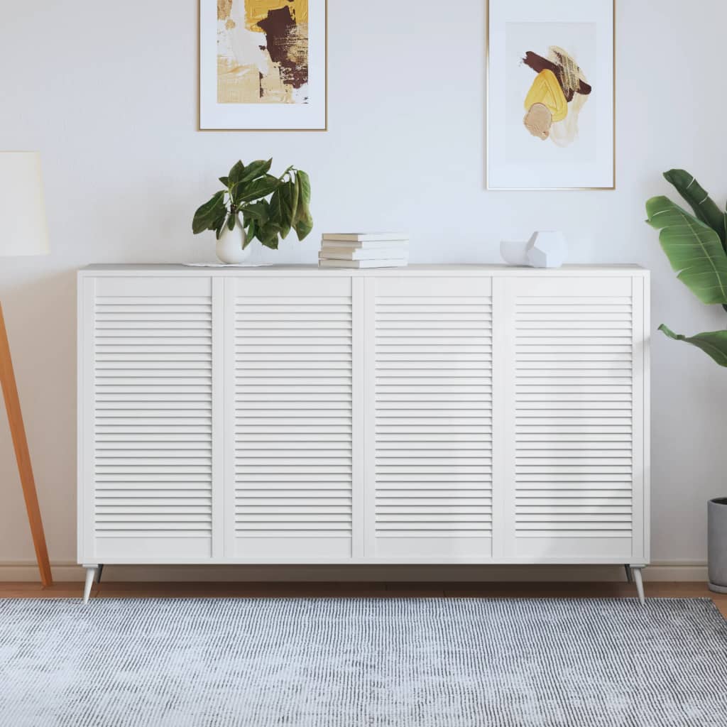 Kastdeuren met lamellen 4 st 99,3x49,4 cm grenenhout wit is nu te koop bij PeponiXL, paradijselijk wonen!