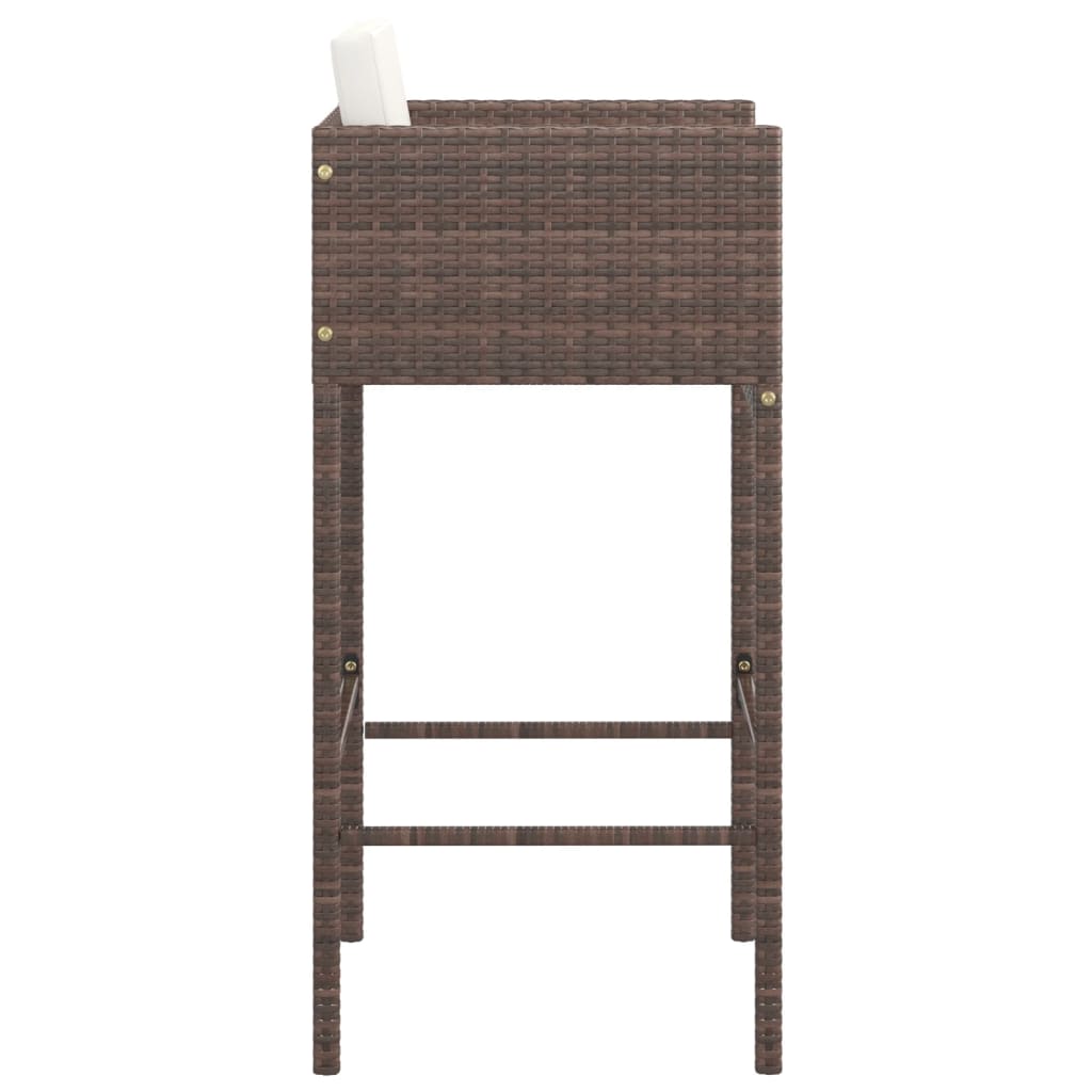 Barkrukken 4 st met kussens poly rattan bruin is nu te koop bij PeponiXL, paradijselijk wonen!