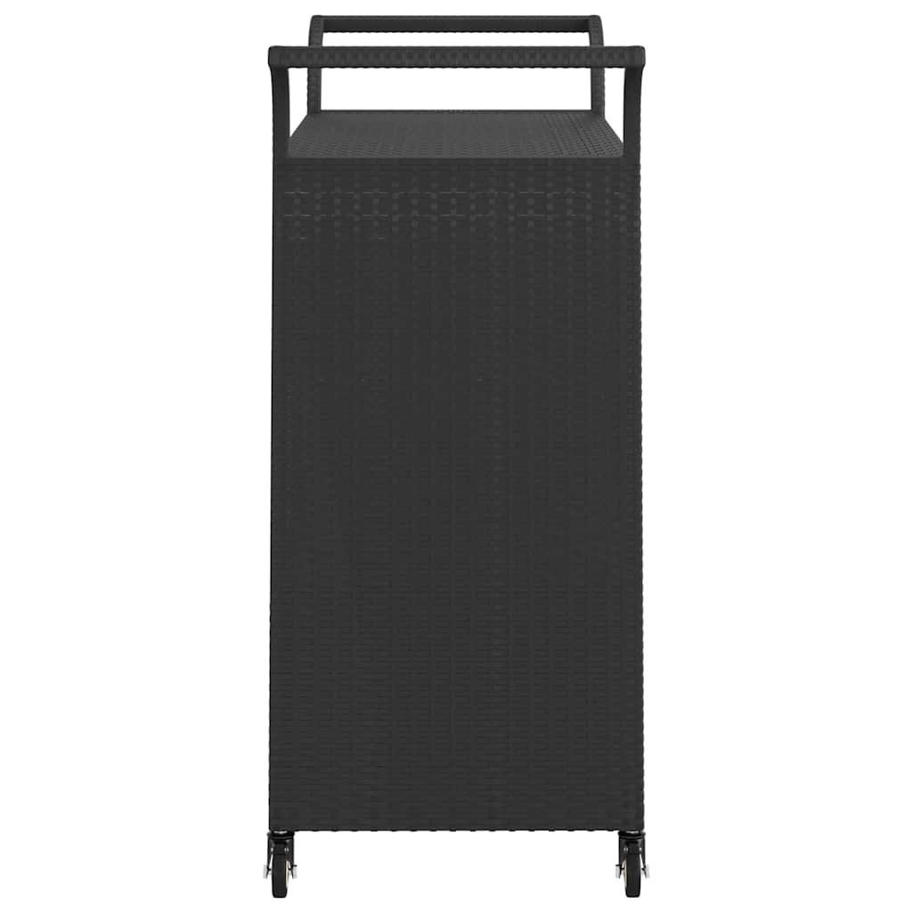 Serveerwagen met lade 100x45x97 cm poly rattan zwart is nu te koop bij PeponiXL, paradijselijk wonen!