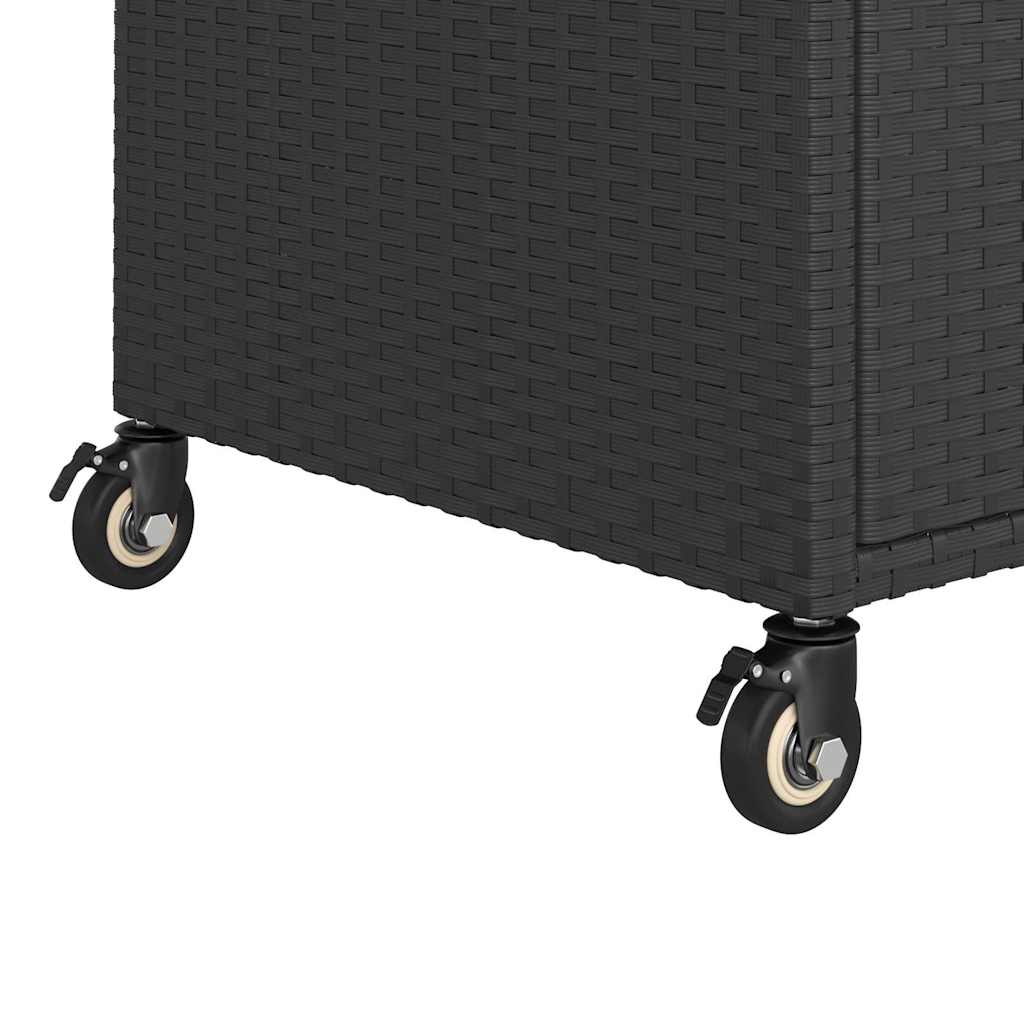 Serveerwagen met lade 100x45x97 cm poly rattan zwart is nu te koop bij PeponiXL, paradijselijk wonen!