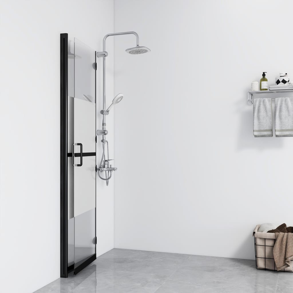 Inloopdouchewand inklapbaar 80x190 cm ESG-glas halfmat is nu te koop bij PeponiXL, paradijselijk wonen!