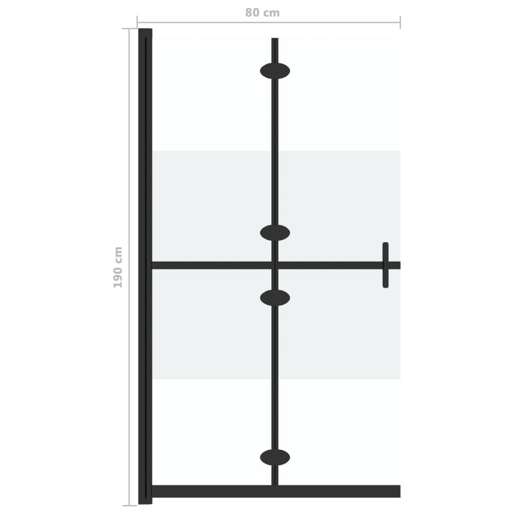 Inloopdouchewand inklapbaar 80x190 cm ESG-glas halfmat is nu te koop bij PeponiXL, paradijselijk wonen!
