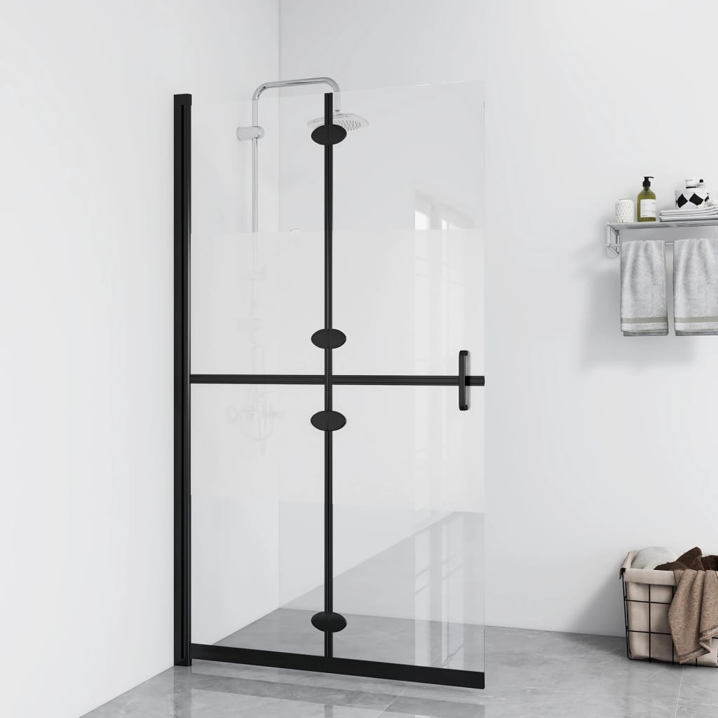Inloopdouchewand inklapbaar 80x190 cm ESG-glas halfmat is nu te koop bij PeponiXL, paradijselijk wonen!