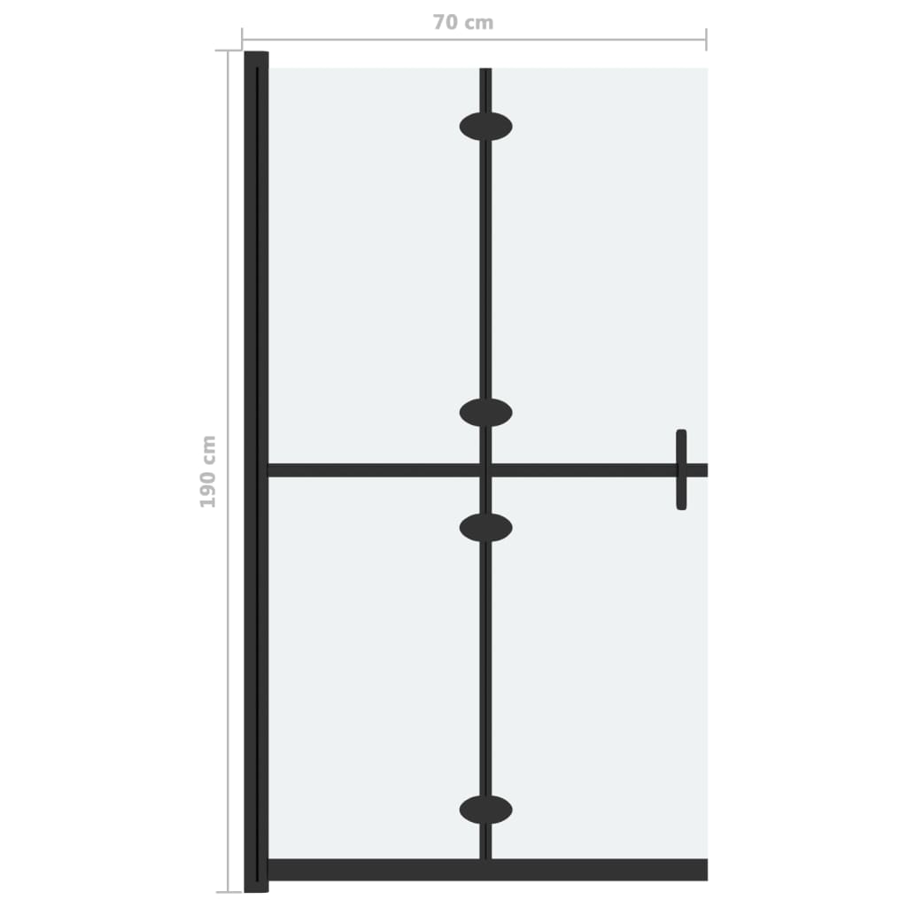 Inloopdouchewand inklapbaar 70x190 cm ESG-glas mat is nu te koop bij PeponiXL, paradijselijk wonen!
