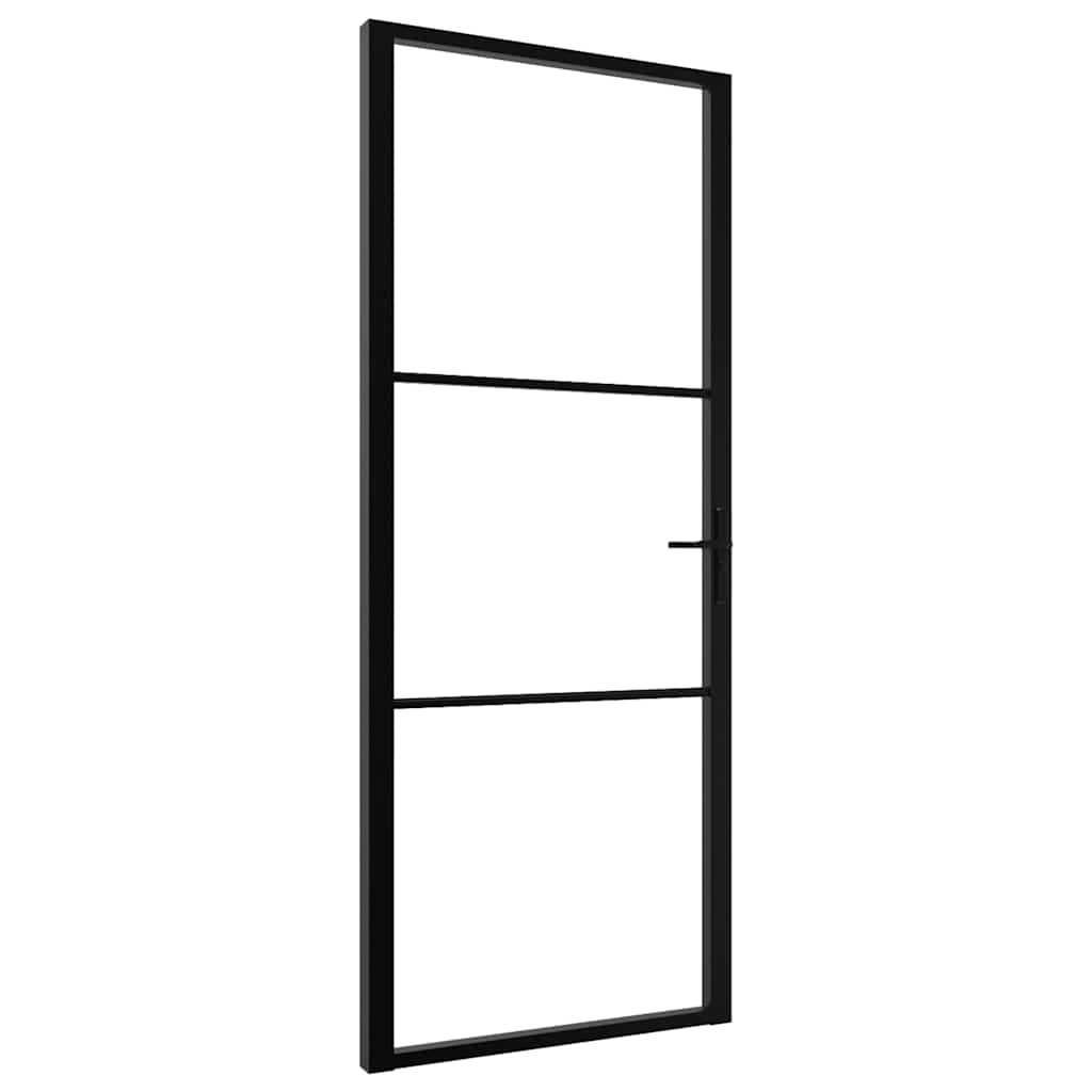 Binnendeur 83x201,5 cm ESG-glas en aluminium zwart is nu te koop bij PeponiXL, paradijselijk wonen!