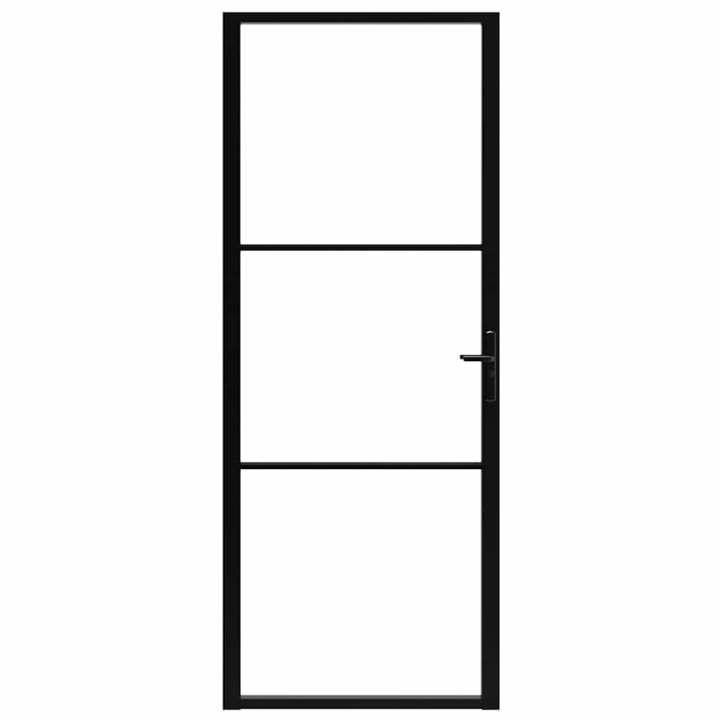 Binnendeur 83x201,5 cm ESG-glas en aluminium zwart is nu te koop bij PeponiXL, paradijselijk wonen!