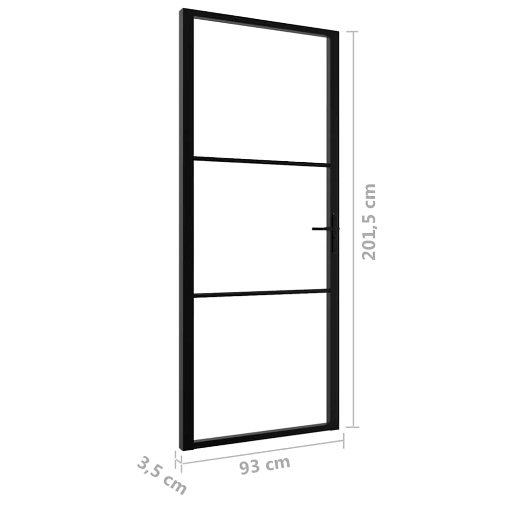 Binnendeur 93x201,5 cm ESG-glas en aluminium zwart is nu te koop bij PeponiXL, paradijselijk wonen!