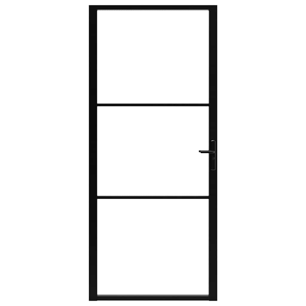Binnendeur 102,5x201,5 cm ESG-glas en aluminium zwart is nu te koop bij PeponiXL, paradijselijk wonen!