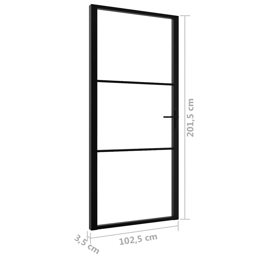 Binnendeur 102,5x201,5 cm ESG-glas en aluminium zwart is nu te koop bij PeponiXL, paradijselijk wonen!