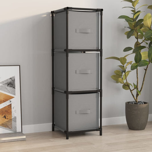 Opbergkast met 3 stoffen lades 34x34x101 cm staal grijs is nu te koop bij PeponiXL, paradijselijk wonen!