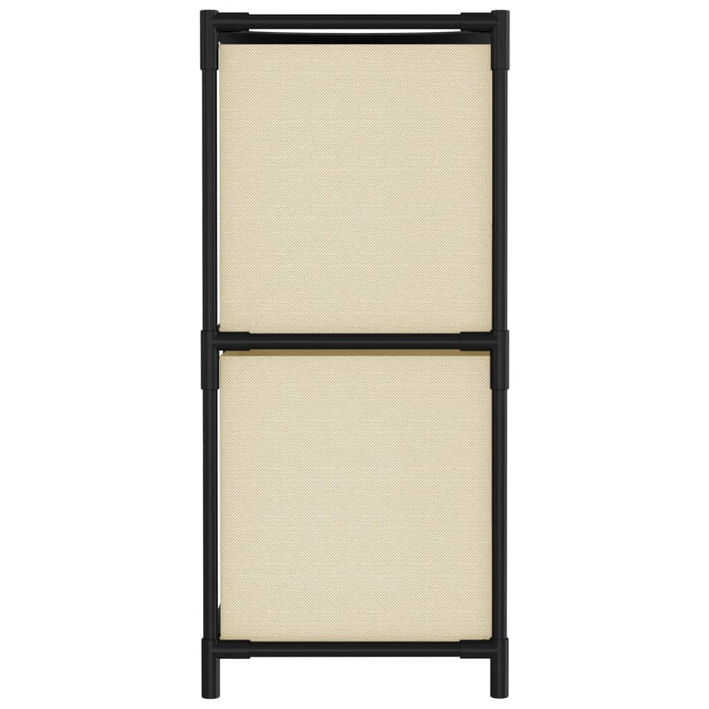 Opbergkast met 4 stoffen manden 63x30x71 cm staal crèmekleurig is nu te koop bij PeponiXL, paradijselijk wonen!