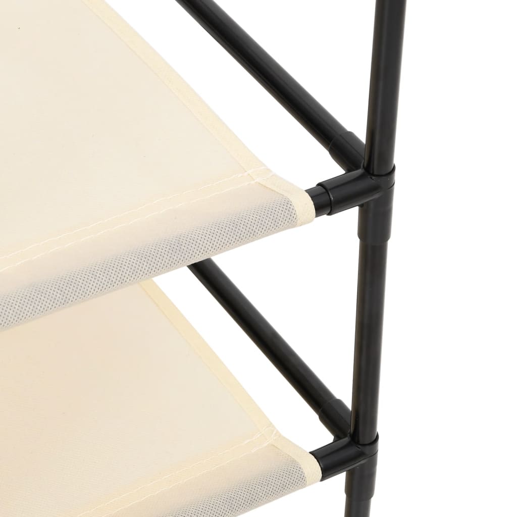 Opbergkast met 4 stoffen manden 63x30x71 cm staal crèmekleurig is nu te koop bij PeponiXL, paradijselijk wonen!