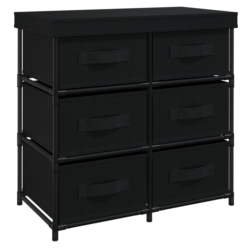 Opbergkast met 6 lades 55x29x55 cm staal zwart is nu te koop bij PeponiXL, paradijselijk wonen!