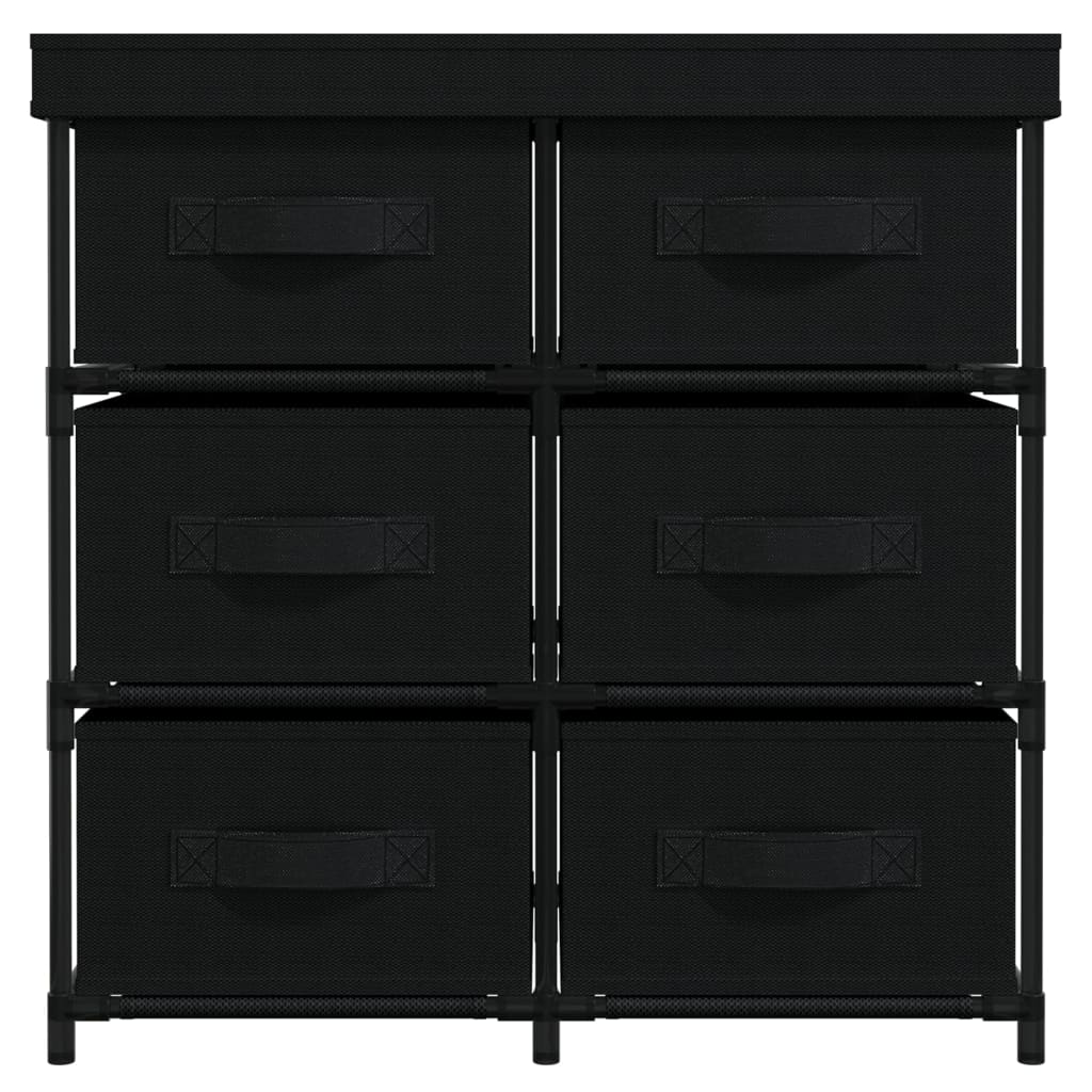 Opbergkast met 6 lades 55x29x55 cm staal zwart is nu te koop bij PeponiXL, paradijselijk wonen!
