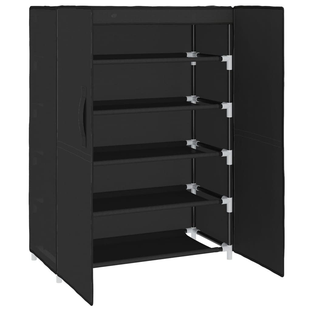 Schoenenkast 60x30x90 cm stof zwart is nu te koop bij PeponiXL, paradijselijk wonen!