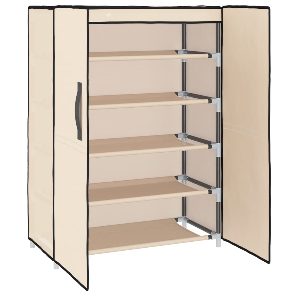 Schoenenkast 60x28x90 cm stof crèmekleurig is nu te koop bij PeponiXL, paradijselijk wonen!