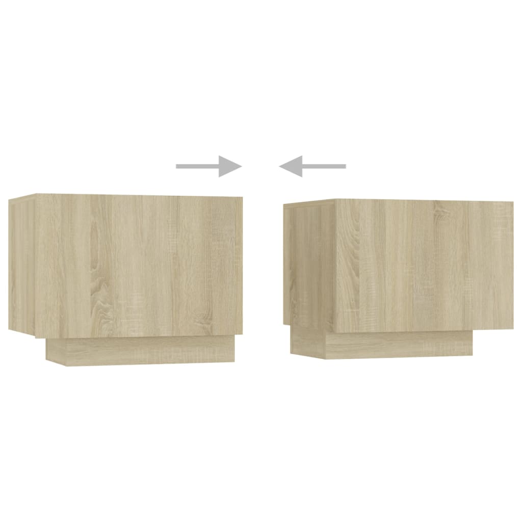 Tv-meubel met LED-verlichting 200x35x40 cm sonoma eikenkleurig is nu te koop bij PeponiXL, paradijselijk wonen!
