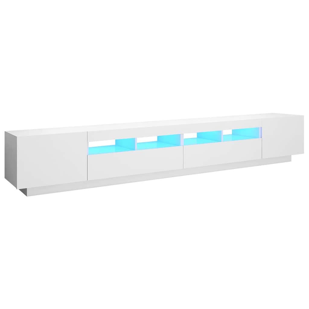Tv-meubel met LED-verlichting 260x35x40 cm wit is nu te koop bij PeponiXL, paradijselijk wonen!