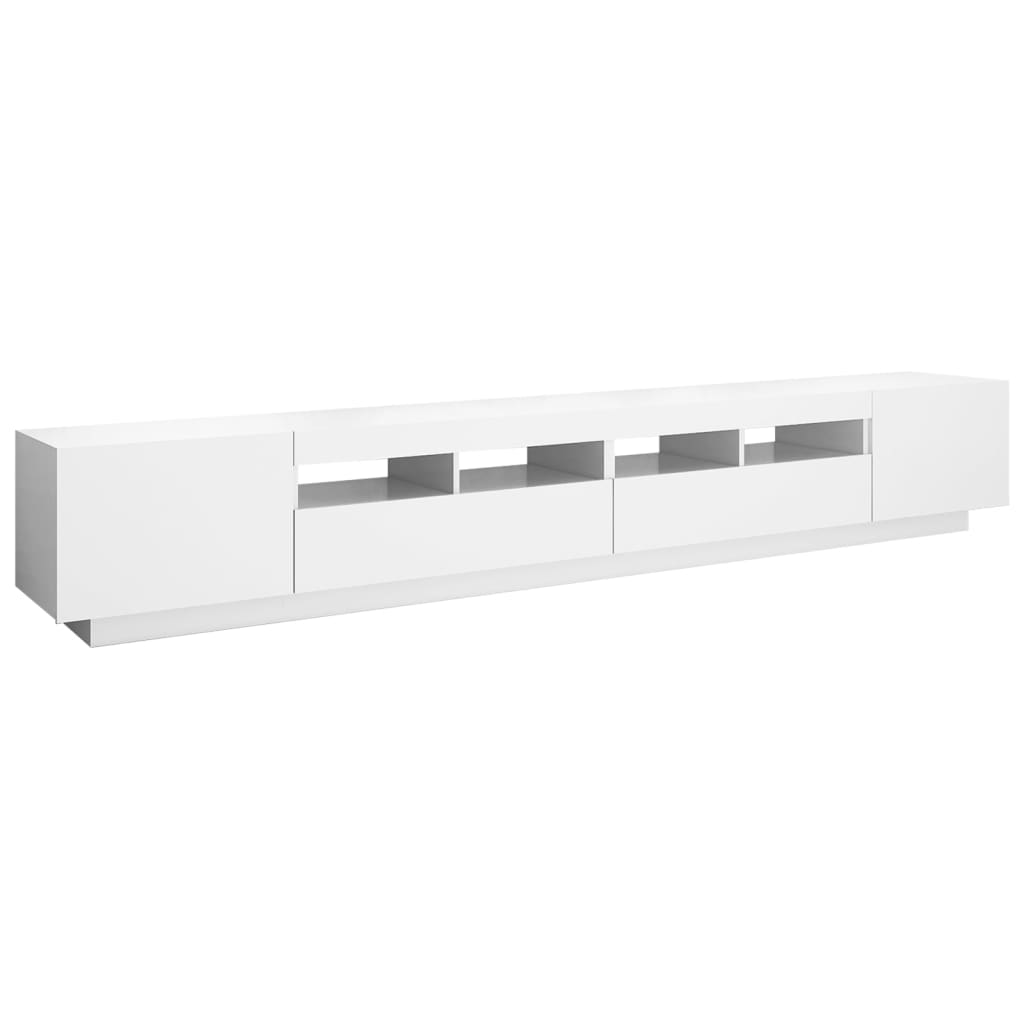 Tv-meubel met LED-verlichting 260x35x40 cm wit is nu te koop bij PeponiXL, paradijselijk wonen!