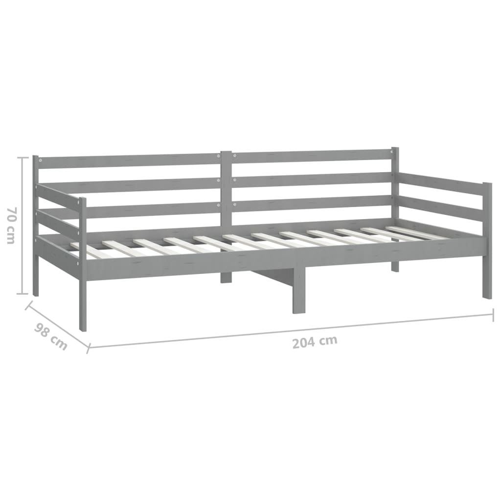 Slaapbank massief grenenhout grijs 90x200 cm is nu te koop bij PeponiXL, paradijselijk wonen!