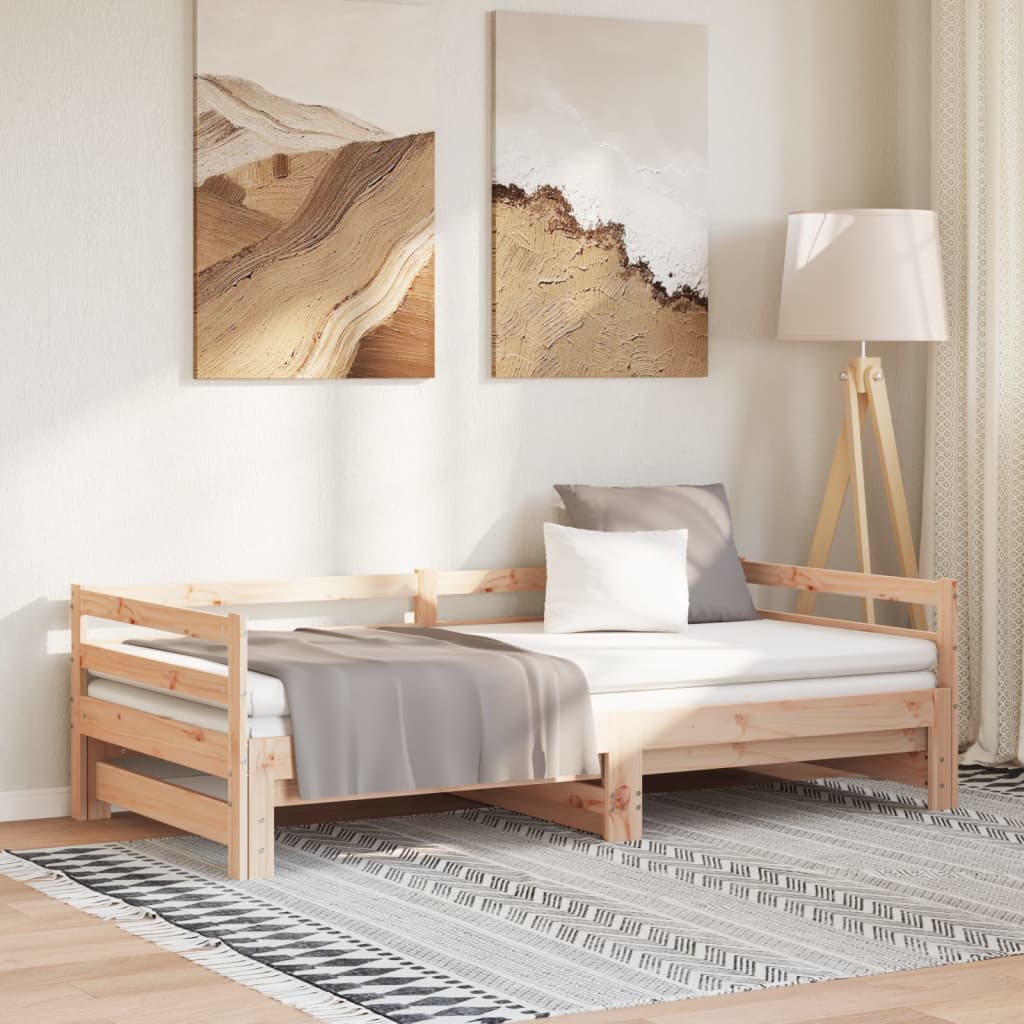 Slaapbank uitschuifbaar massief grenenhout 2x(90x200) cm is nu te koop bij PeponiXL, paradijselijk wonen!