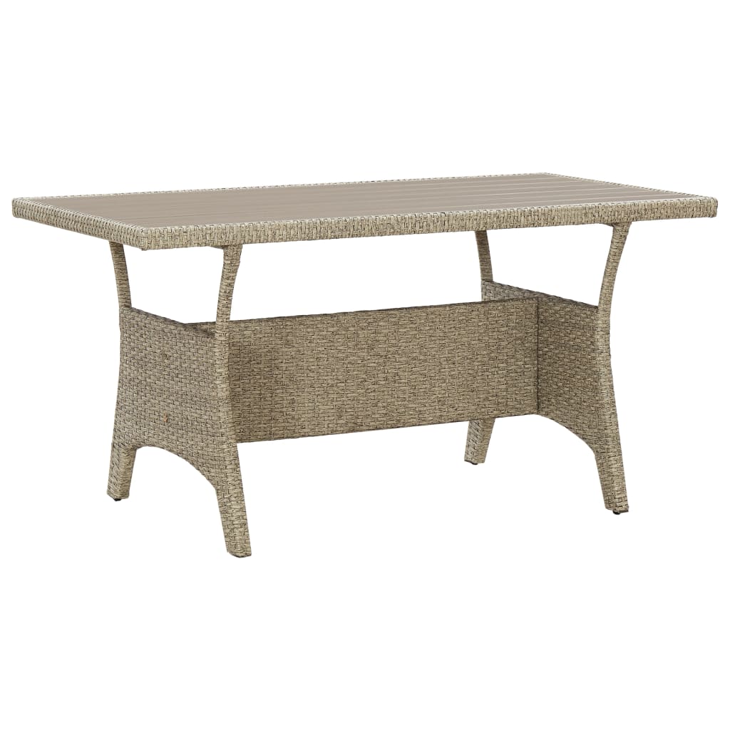 Tuintafel 120x70x66 cm poly rattan grijs is nu te koop bij PeponiXL, paradijselijk wonen!