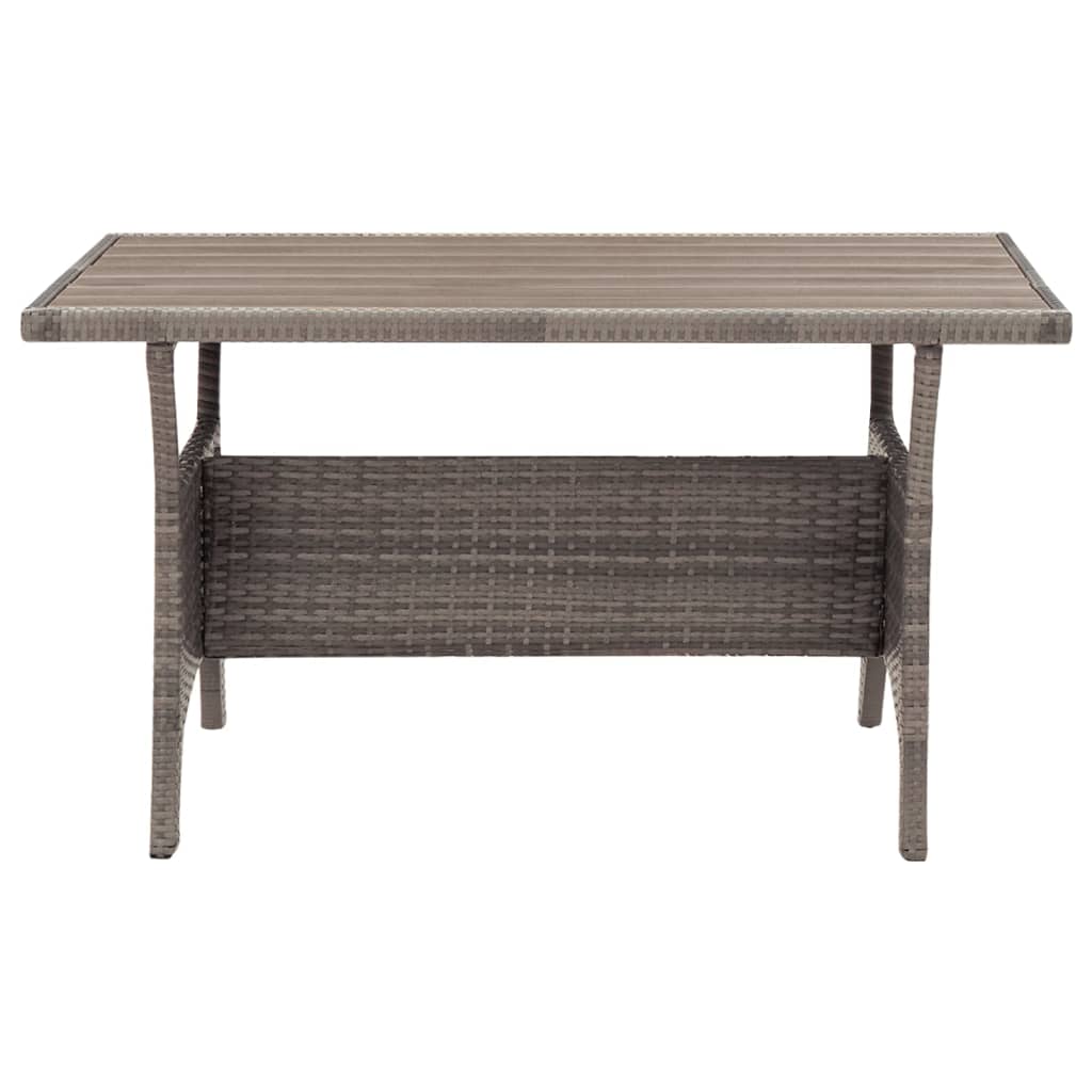 Tuintafel 120x70x66 cm poly rattan grijs is nu te koop bij PeponiXL, paradijselijk wonen!
