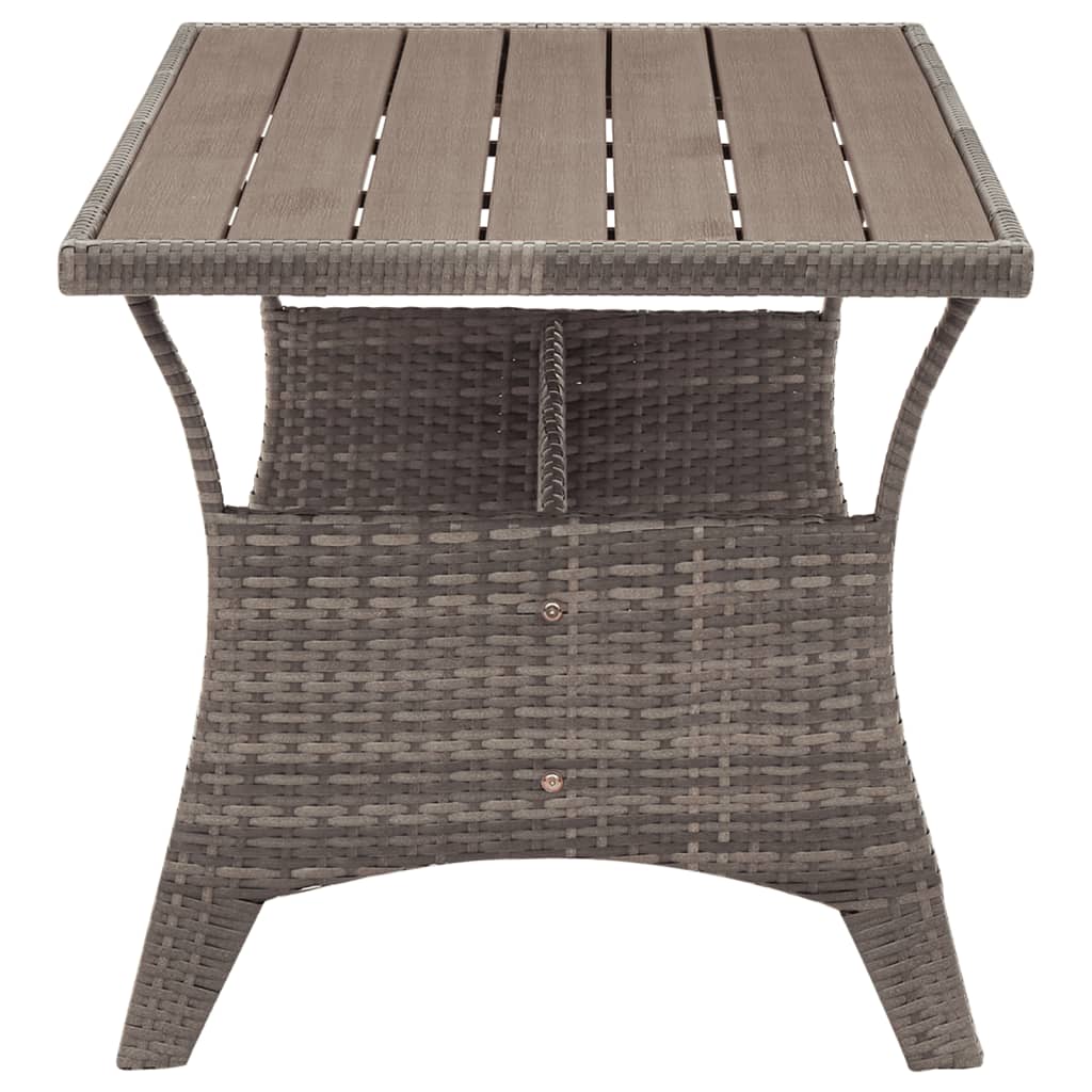 Tuintafel 120x70x66 cm poly rattan grijs is nu te koop bij PeponiXL, paradijselijk wonen!
