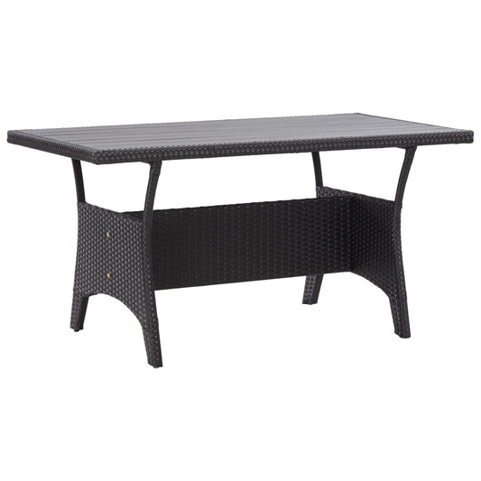 Tuintafel 120x70x66 cm poly rattan zwart is nu te koop bij PeponiXL, paradijselijk wonen!