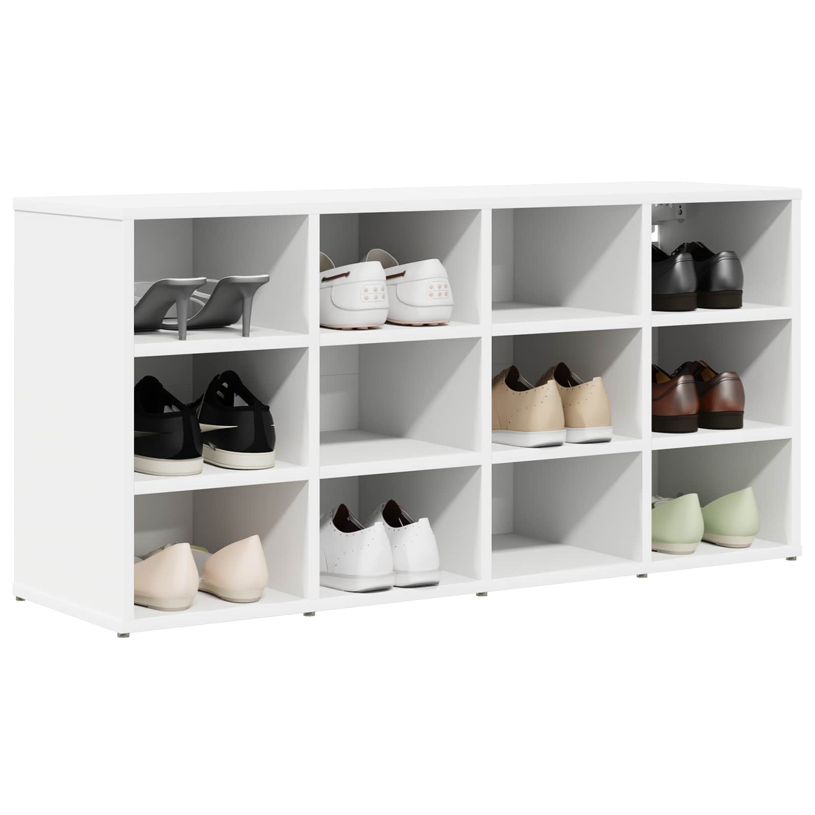 Schoenenkast met plank Wit 103 x 30 x 51 cm Bewerkt hout is nu te koop bij PeponiXL, paradijselijk wonen!