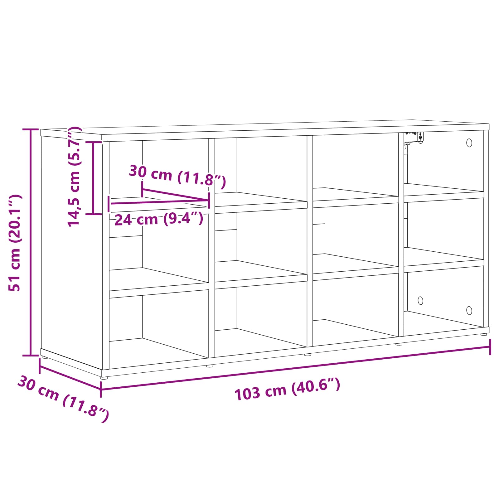Schoenenkast met plank Wit 103 x 30 x 51 cm Bewerkt hout is nu te koop bij PeponiXL, paradijselijk wonen!