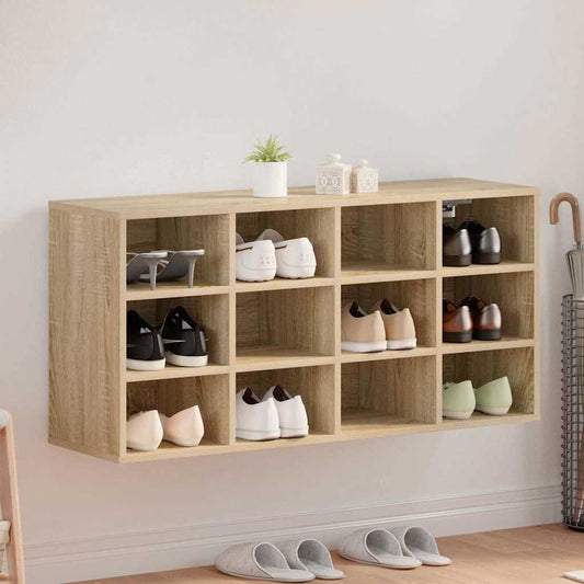 Schoenenkast Sonoma Eiken 103 x 30 x 51 cm Bewerkt hout is nu te koop bij PeponiXL, paradijselijk wonen!