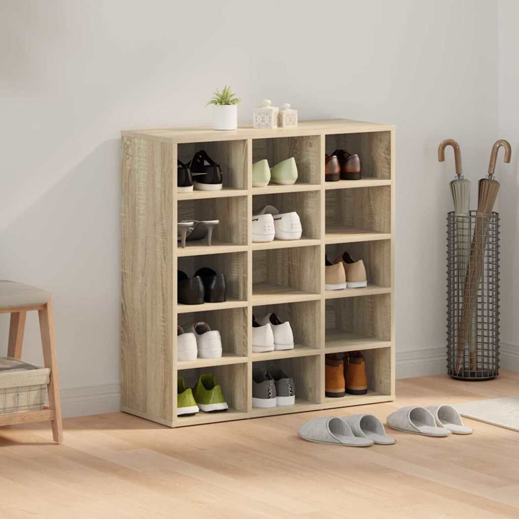 Schoenenkast Sonoma Eiken 77,5 x 30 x 83,5 cm Bewerkt hout is nu te koop bij PeponiXL, paradijselijk wonen!