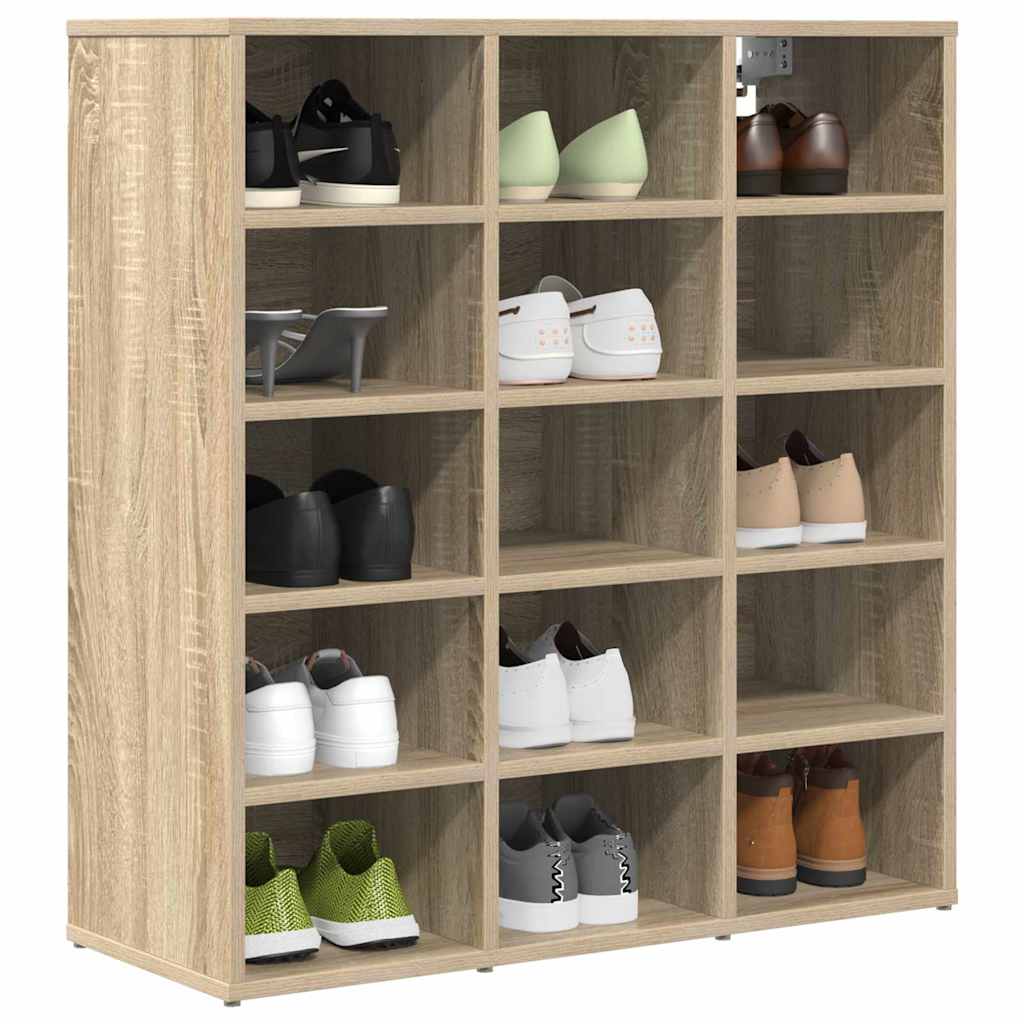 Schoenenkast Sonoma Eiken 77,5 x 30 x 83,5 cm Bewerkt hout is nu te koop bij PeponiXL, paradijselijk wonen!