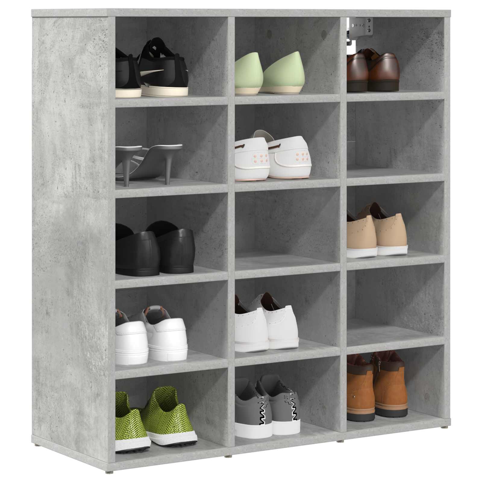 Schoenenkast Betongrijs 77,5 x 30 x 83,5 cm Bewerkt hout is nu te koop bij PeponiXL, paradijselijk wonen!