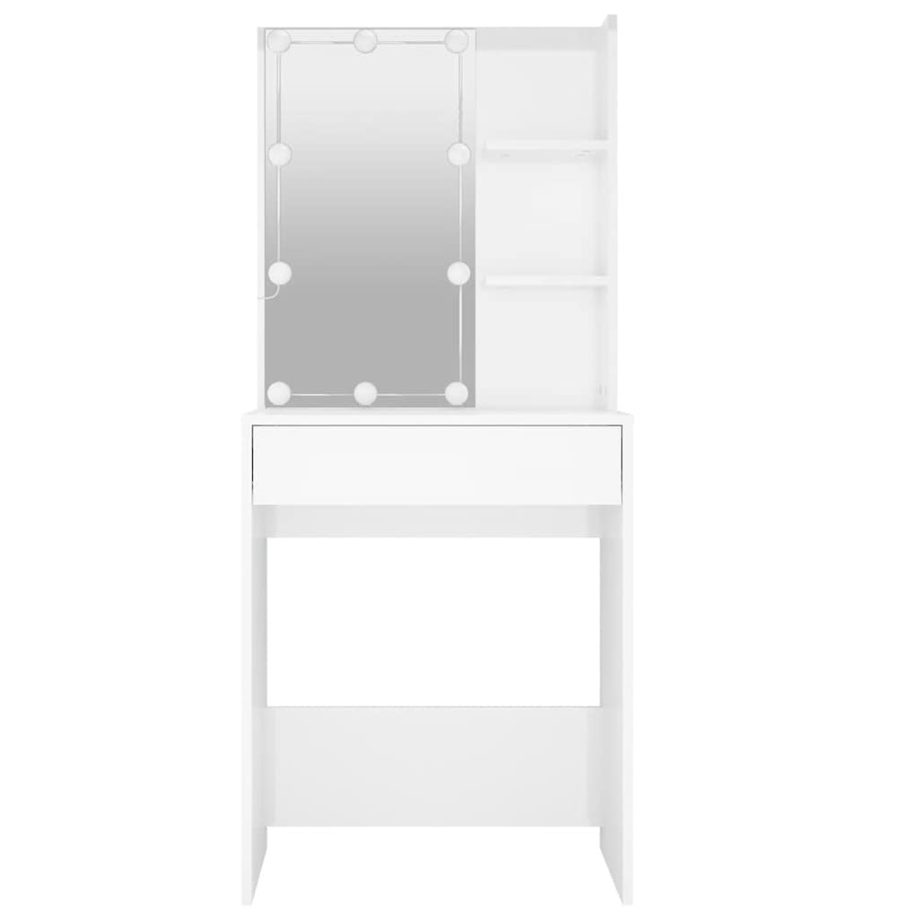 Kaptafel met LED-verlichting 60x40x140 cm hoogglans wit is nu te koop bij PeponiXL, paradijselijk wonen!