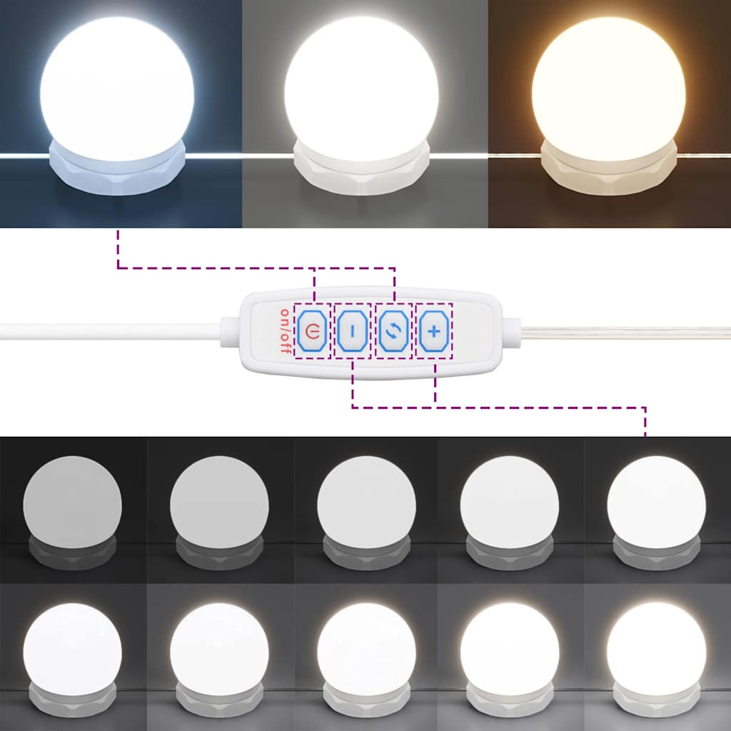 Kaptafel met LED-verlichting 60x40x140 cm hoogglans wit is nu te koop bij PeponiXL, paradijselijk wonen!