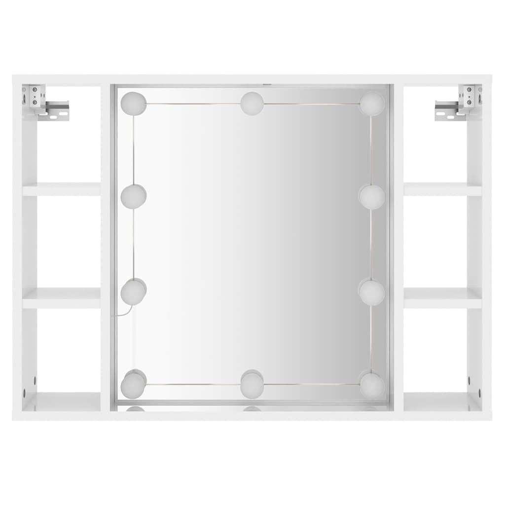 Spiegelkast met LED-verlichting 76x15x55 cm hoogglans wit is nu te koop bij PeponiXL, paradijselijk wonen!