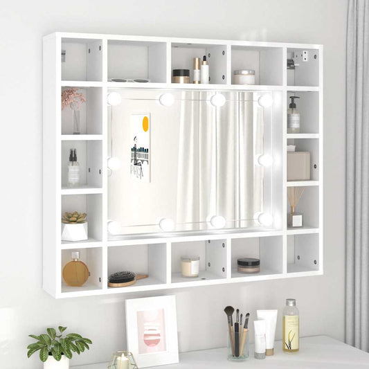 Spiegelkast met LED-verlichting 91x15x76,5 cm wit is nu te koop bij PeponiXL, paradijselijk wonen!