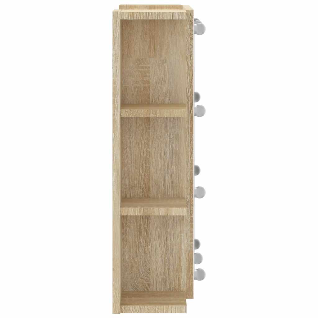 Spiegelkast met LED-verlichting 70x16,5x60 cm sonoma eikenkleur is nu te koop bij PeponiXL, paradijselijk wonen!