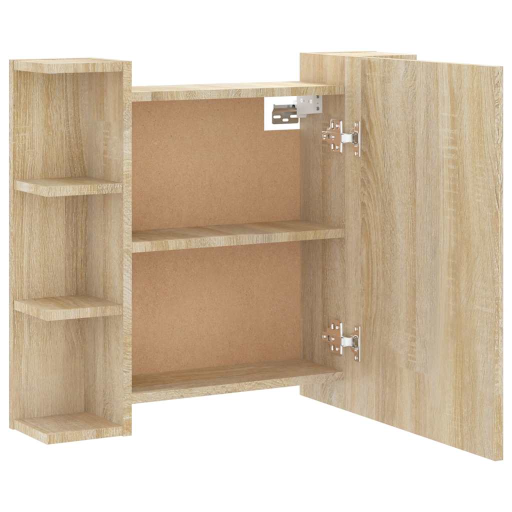 Spiegelkast met LED-verlichting 70x16,5x60 cm sonoma eikenkleur is nu te koop bij PeponiXL, paradijselijk wonen!