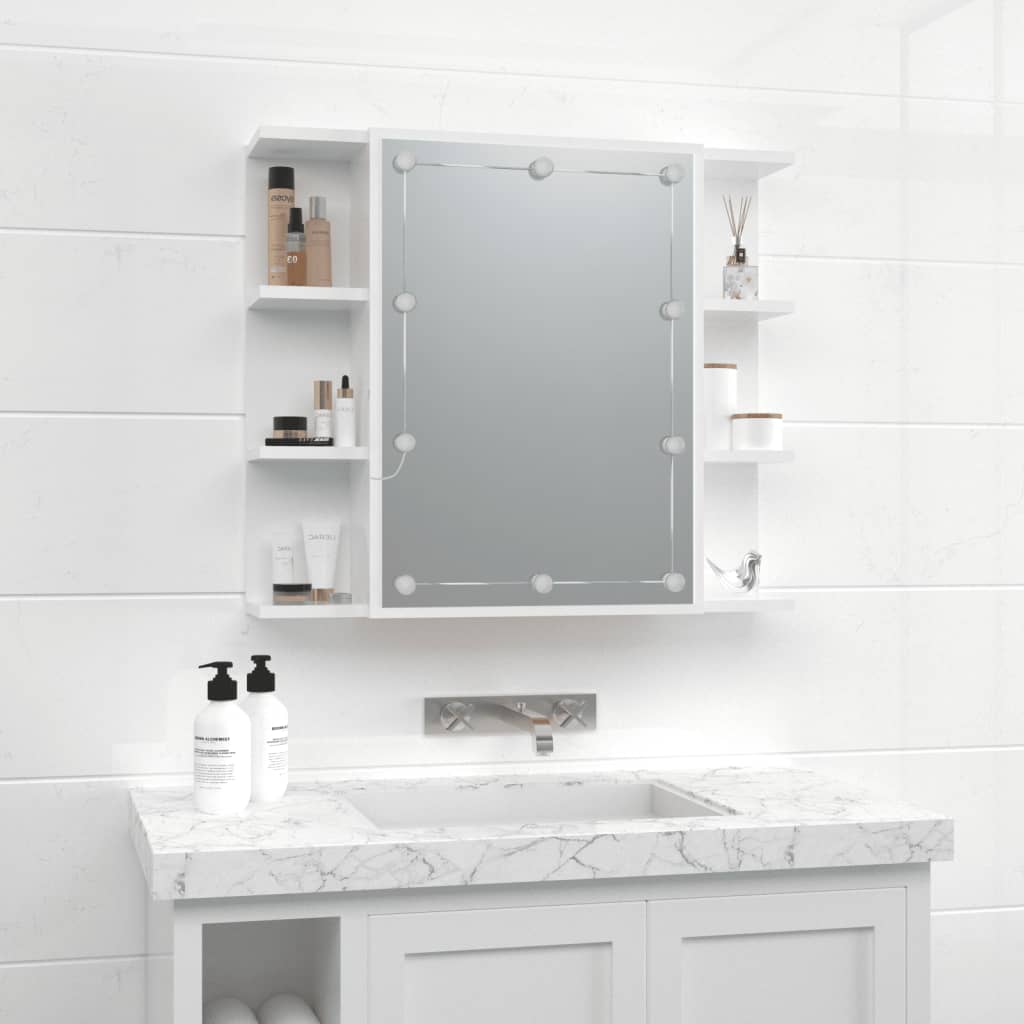 Spiegelkast met LED-verlichting 70x16,5x60 cm hoogglans wit is nu te koop bij PeponiXL, paradijselijk wonen!