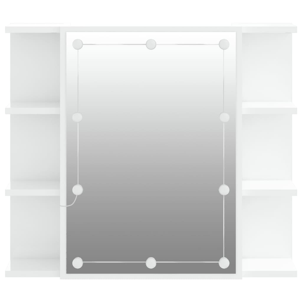 Spiegelkast met LED-verlichting 70x16,5x60 cm hoogglans wit is nu te koop bij PeponiXL, paradijselijk wonen!